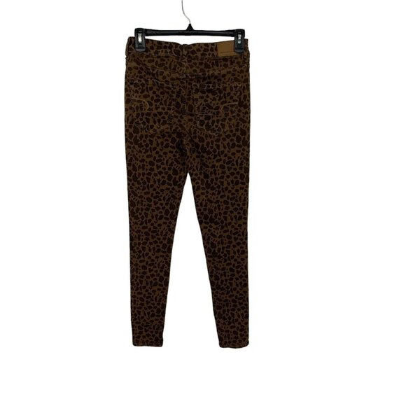 American Eagle Brown Leopard Print Super Stretch Jegging US 4 Skinny - Picture 3 of 7